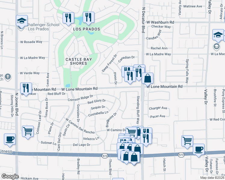 map of restaurants, bars, coffee shops, grocery stores, and more near 4709 Boston Ivy Court in Las Vegas