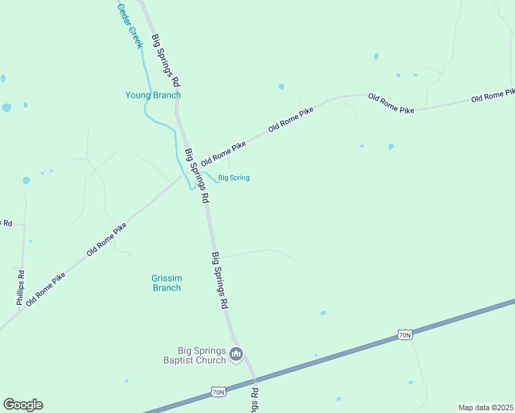 map of restaurants, bars, coffee shops, grocery stores, and more near 2393 Big Springs Road in Lebanon