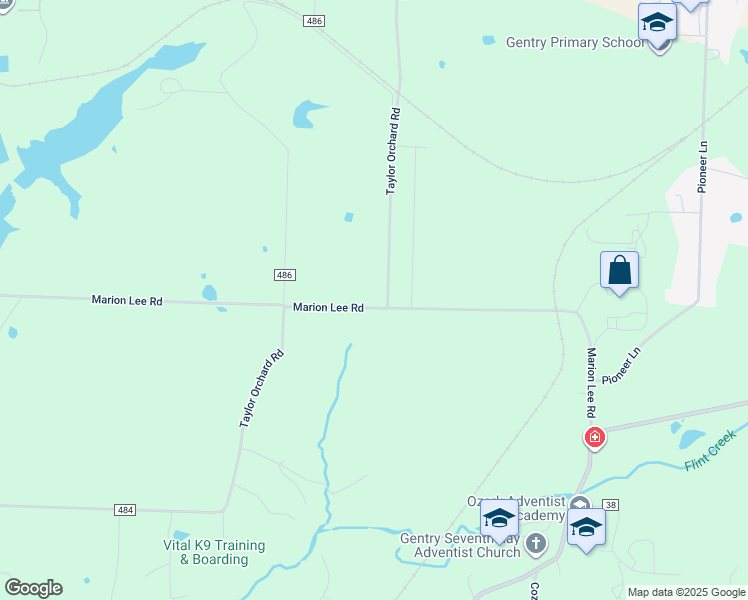 map of restaurants, bars, coffee shops, grocery stores, and more near 12797 Taylor Orchard Road in Gentry