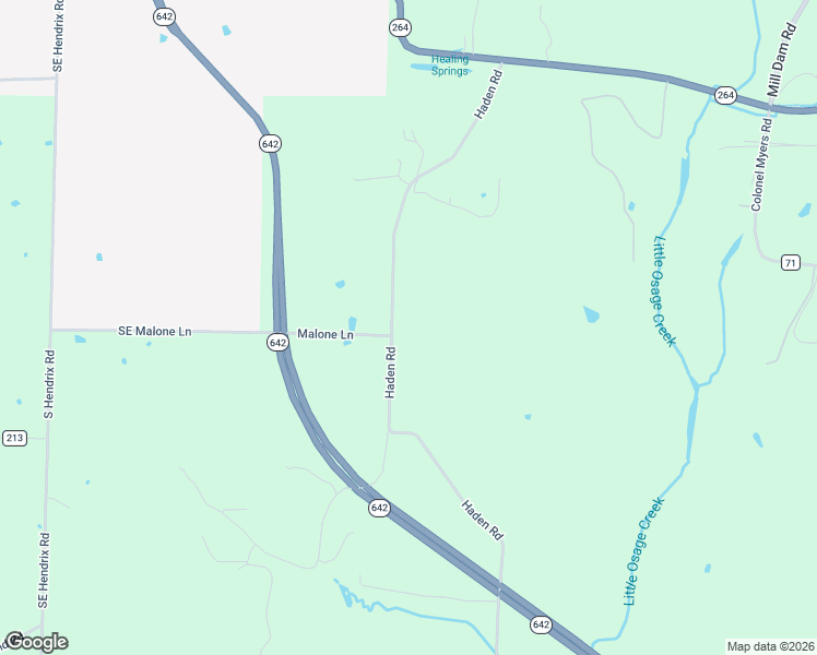map of restaurants, bars, coffee shops, grocery stores, and more near 12556 County Road 70 in Bentonville