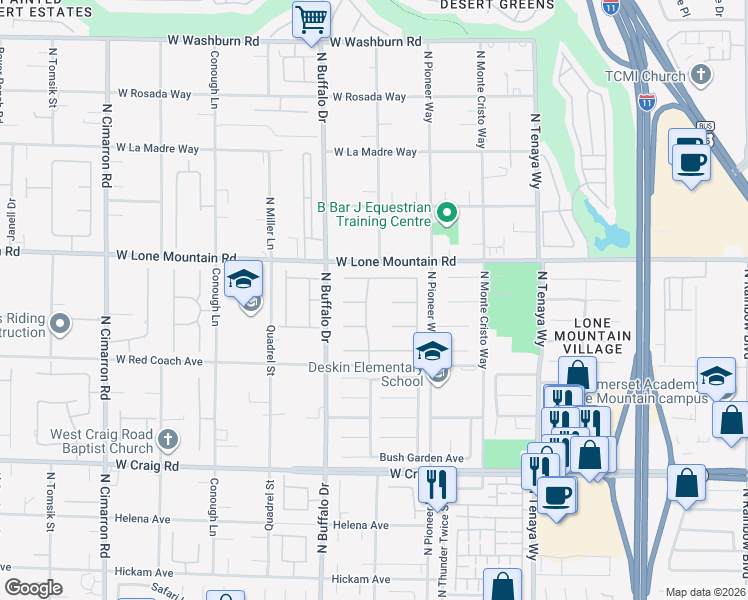 map of restaurants, bars, coffee shops, grocery stores, and more near 4726 Monument Valley Road in Las Vegas