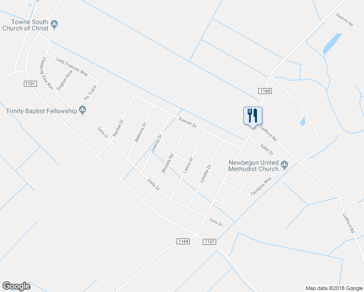 map of restaurants, bars, coffee shops, grocery stores, and more near 304 Rhonda Road in Elizabeth City