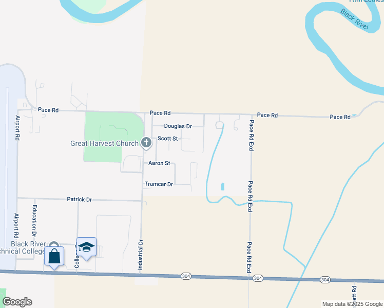 map of restaurants, bars, coffee shops, grocery stores, and more near 1833 Tammie Drive in Pocahontas