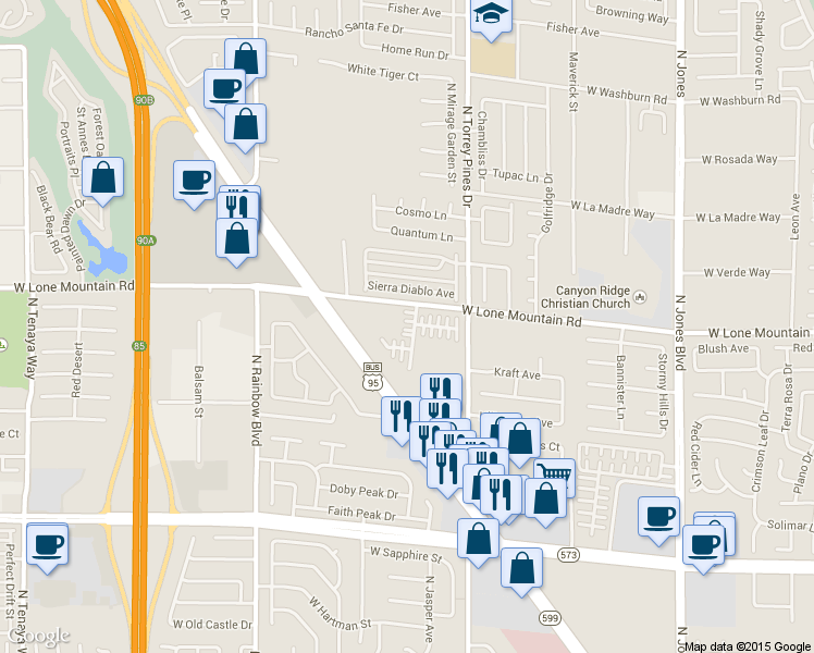 map of restaurants, bars, coffee shops, grocery stores, and more near 4766 North Priory Gardens Street in Las Vegas
