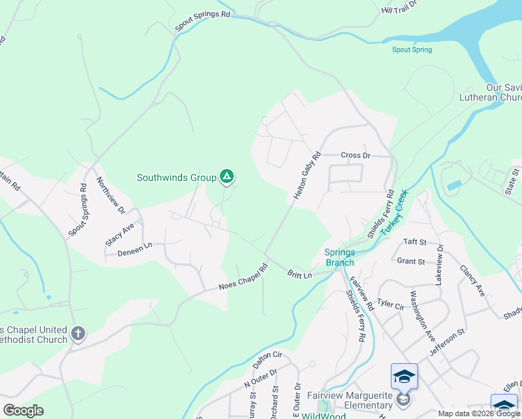 map of restaurants, bars, coffee shops, grocery stores, and more near 2706 Britt Lane in Morristown