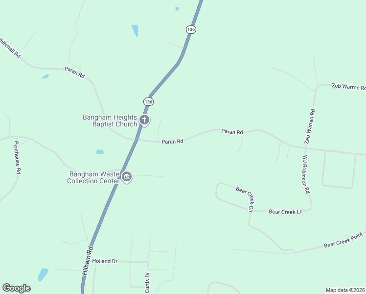 map of restaurants, bars, coffee shops, grocery stores, and more near 1253 Paran Road in Cookeville