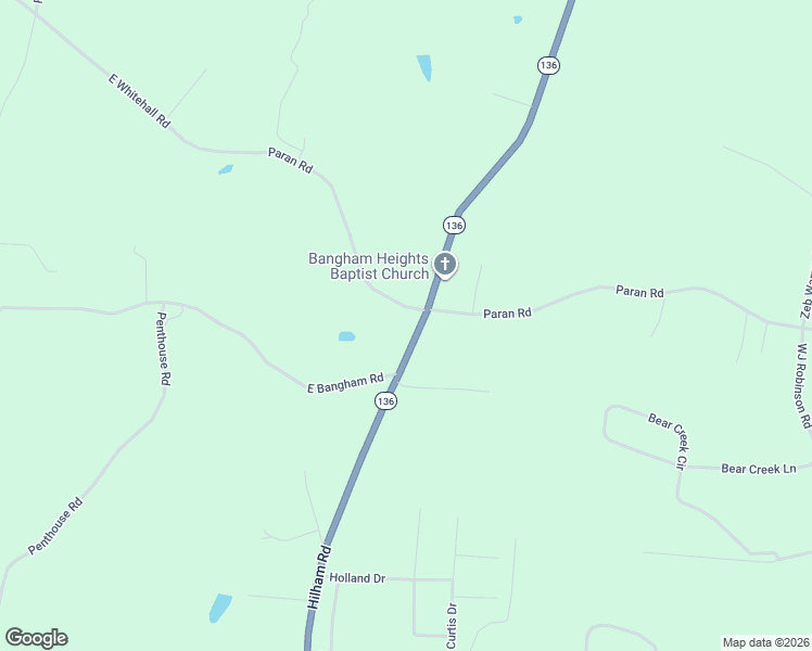 map of restaurants, bars, coffee shops, grocery stores, and more near 5823-5905 Hilham Road in Cookeville