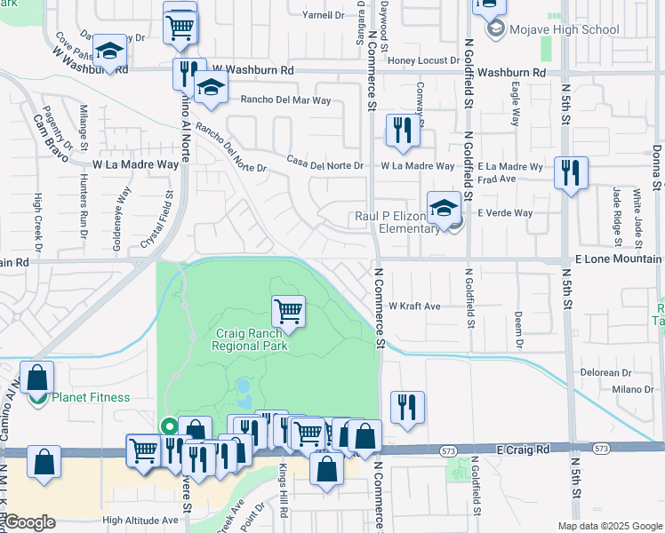 map of restaurants, bars, coffee shops, grocery stores, and more near 4784 Wild Draw Drive in North Las Vegas