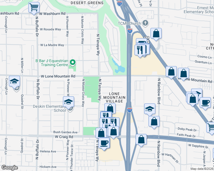 map of restaurants, bars, coffee shops, grocery stores, and more near in Las Vegas