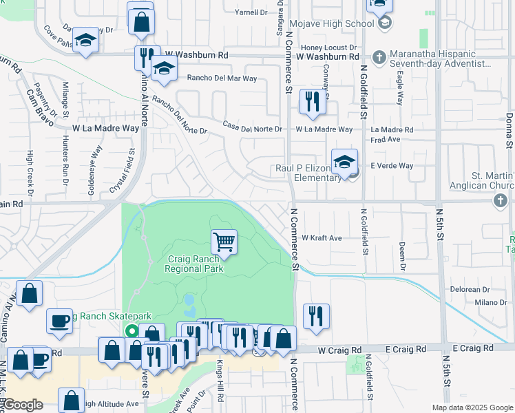 map of restaurants, bars, coffee shops, grocery stores, and more near 4784 Wild Draw Drive in North Las Vegas