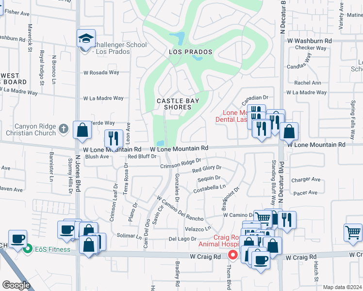 map of restaurants, bars, coffee shops, grocery stores, and more near 5321 Tamanar Drive in Las Vegas