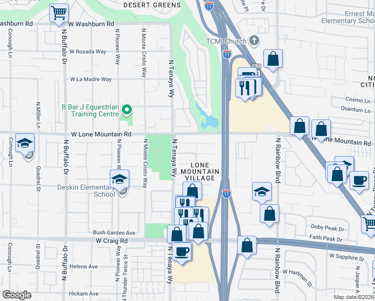 map of restaurants, bars, coffee shops, grocery stores, and more near in Las Vegas