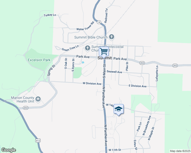 map of restaurants, bars, coffee shops, grocery stores, and more near 113 Reola Street in Summit