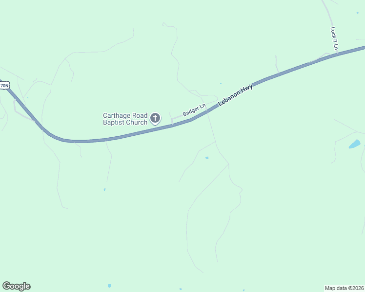 map of restaurants, bars, coffee shops, grocery stores, and more near 423 Lebanon Highway in Carthage