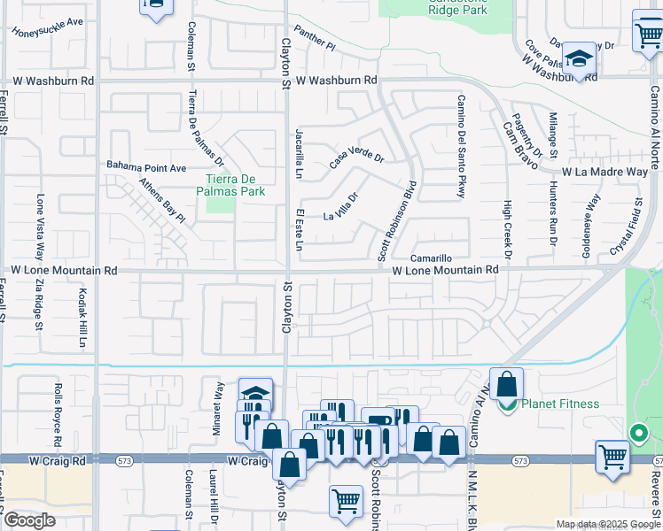 map of restaurants, bars, coffee shops, grocery stores, and more near 1901 West Camino Carlos Rey in North Las Vegas