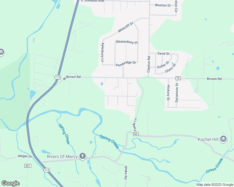 map of restaurants, bars, coffee shops, grocery stores, and more near 495 West Brown Road in Cave Springs