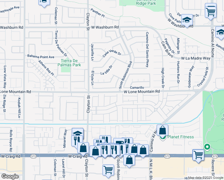 map of restaurants, bars, coffee shops, grocery stores, and more near 1821 West Camino Carlos Rey in North Las Vegas