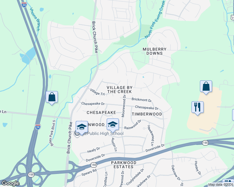 map of restaurants, bars, coffee shops, grocery stores, and more near in Nashville