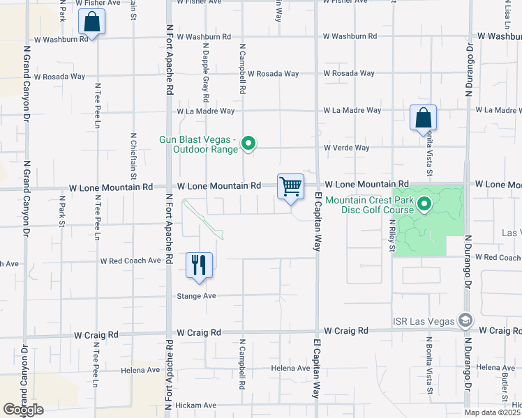 map of restaurants, bars, coffee shops, grocery stores, and more near 4732 Madrid Ridge Court in Las Vegas