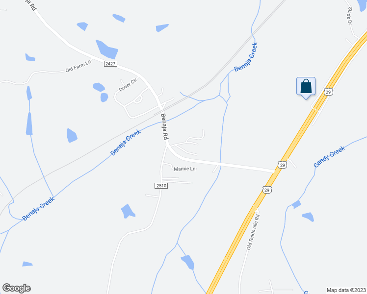 map of restaurants, bars, coffee shops, grocery stores, and more near 109 Pine Cone Trail in Reidsville