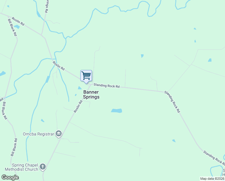 map of restaurants, bars, coffee shops, grocery stores, and more near 4026 Standing Rock Road in Jamestown