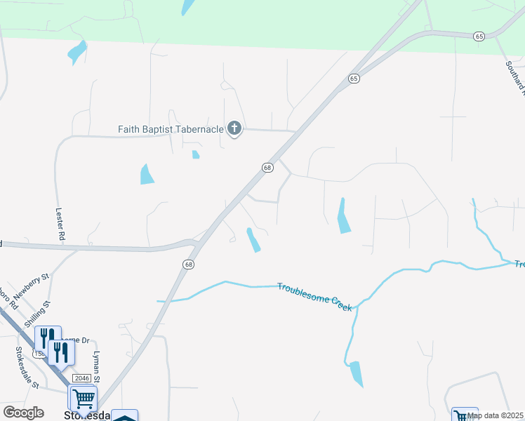 map of restaurants, bars, coffee shops, grocery stores, and more near 7899 Seagraves Drive in Stokesdale