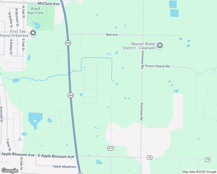 map of restaurants, bars, coffee shops, grocery stores, and more near 417 Old Wire Road in Springdale