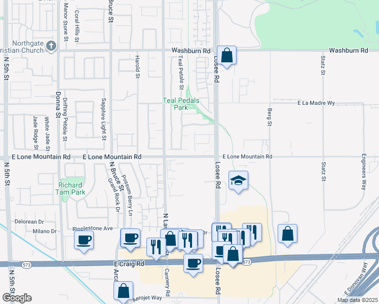map of restaurants, bars, coffee shops, grocery stores, and more near 2213 Summer Lilly Avenue in North Las Vegas