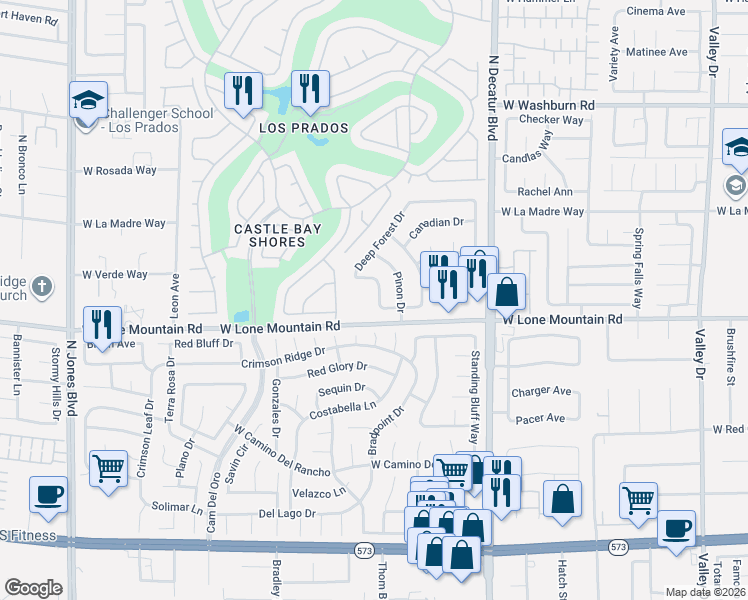 map of restaurants, bars, coffee shops, grocery stores, and more near 4809 Norway Lane in Las Vegas