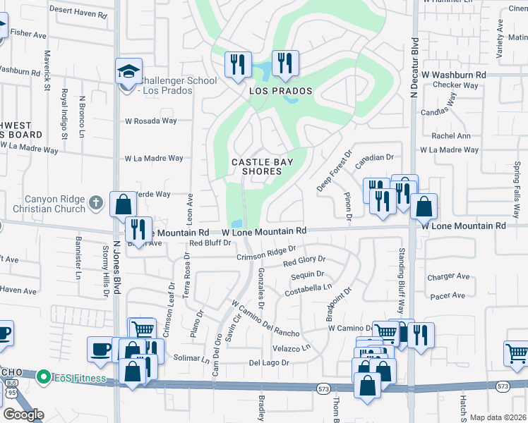 map of restaurants, bars, coffee shops, grocery stores, and more near 4817 Fiesta Lakes St in Las Vegas