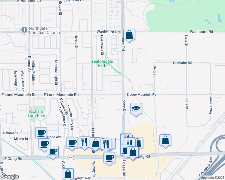map of restaurants, bars, coffee shops, grocery stores, and more near 2213 Summer Lilly Avenue in North Las Vegas