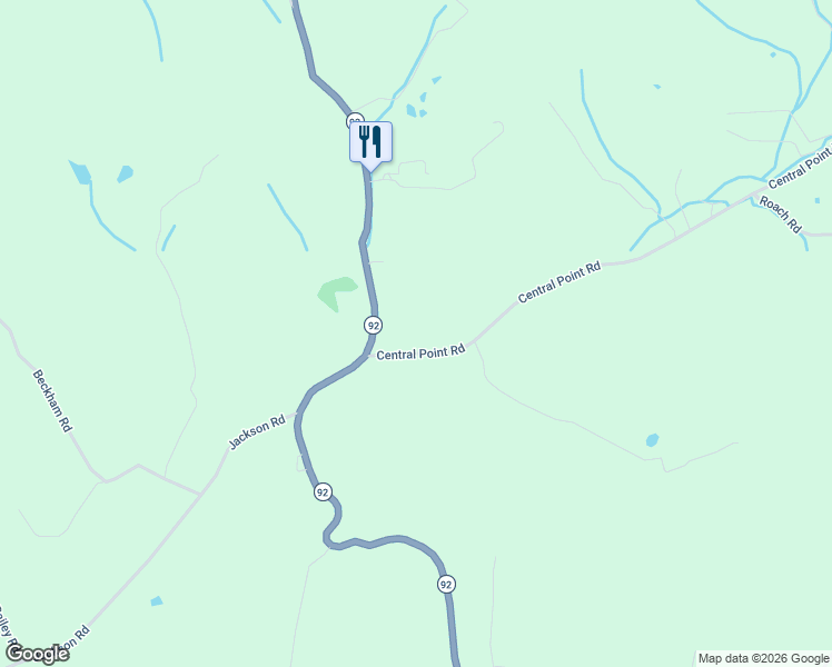 map of restaurants, bars, coffee shops, grocery stores, and more near 245 Central Point Road in Rutledge