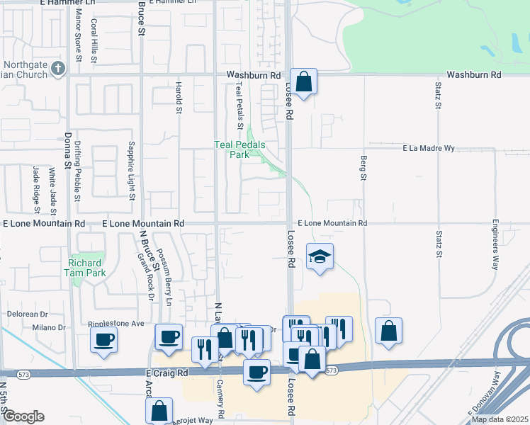 map of restaurants, bars, coffee shops, grocery stores, and more near 2213 Summer Lilly Avenue in North Las Vegas