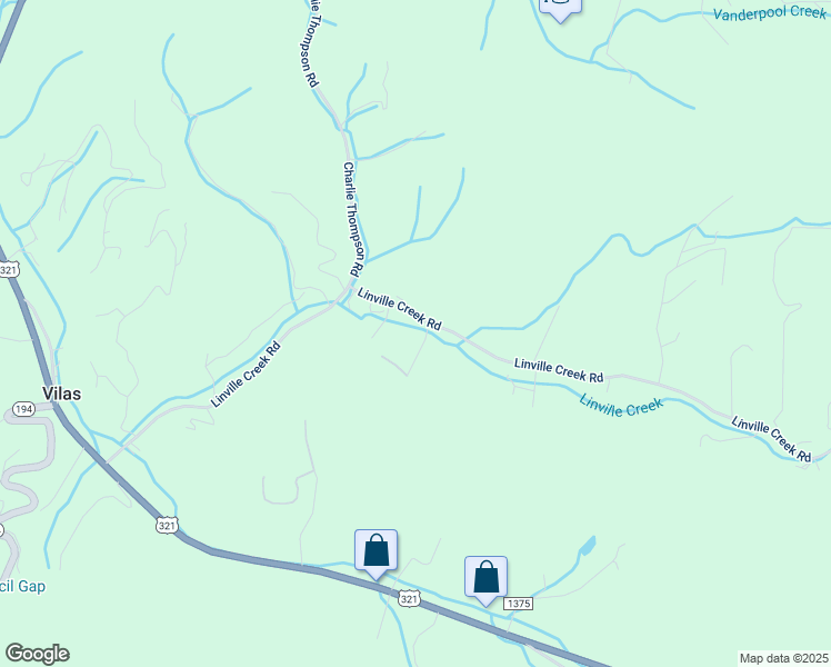 map of restaurants, bars, coffee shops, grocery stores, and more near 162 R Layng Road in Vilas