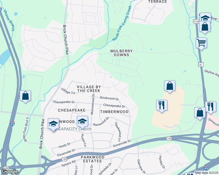 map of restaurants, bars, coffee shops, grocery stores, and more near 901 Trailwood Circle in Nashville