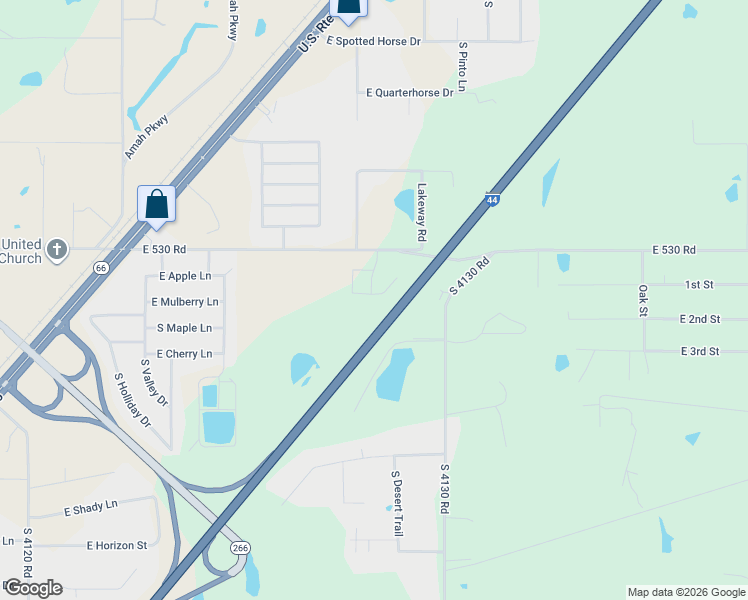 map of restaurants, bars, coffee shops, grocery stores, and more near 9780 East Swan Drive in Claremore