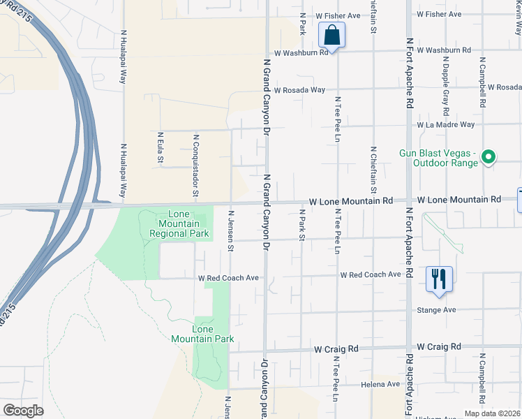 map of restaurants, bars, coffee shops, grocery stores, and more near 4785 North Grand Canyon Drive in Las Vegas