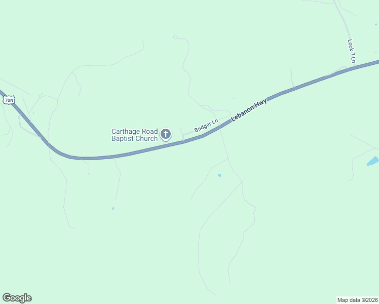 map of restaurants, bars, coffee shops, grocery stores, and more near 423 Lebanon Hwy in Carthage