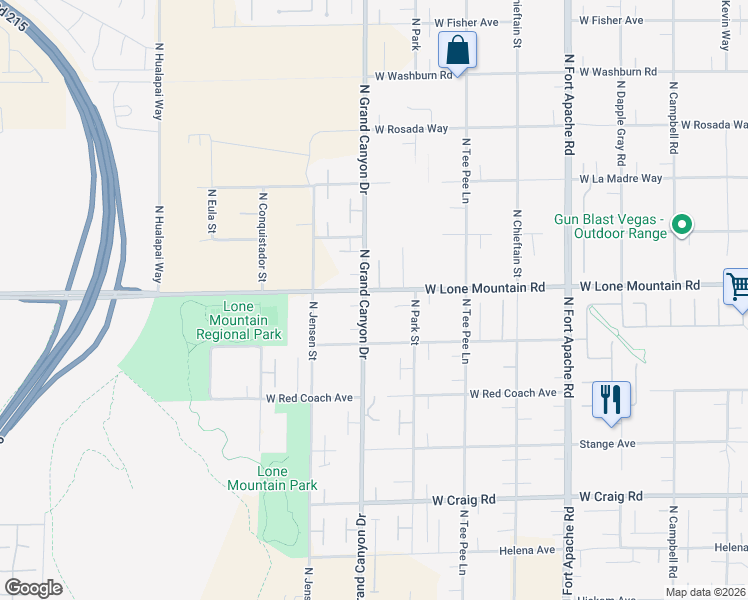 map of restaurants, bars, coffee shops, grocery stores, and more near 4785 North Grand Canyon Drive in Las Vegas