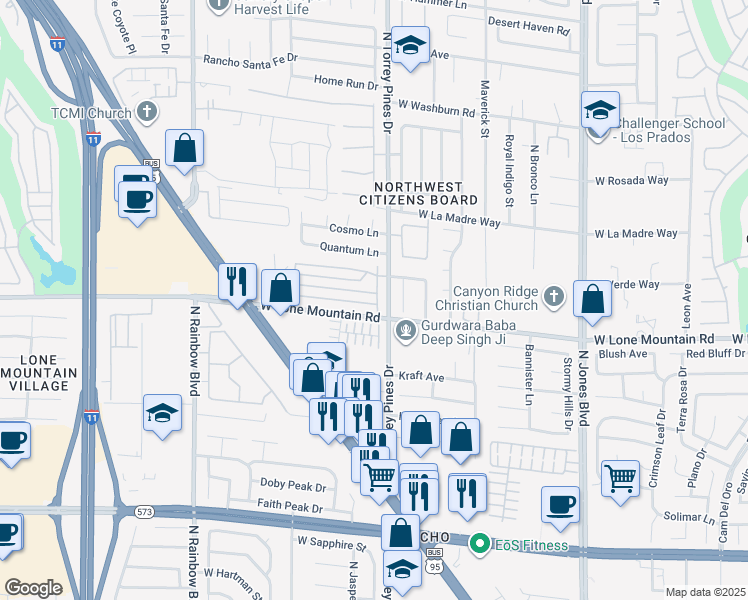 map of restaurants, bars, coffee shops, grocery stores, and more near 6404 Sierra Diablo Avenue in Las Vegas