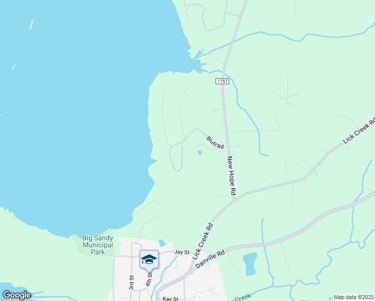map of restaurants, bars, coffee shops, grocery stores, and more near 40 Red Oak Circle in Big Sandy