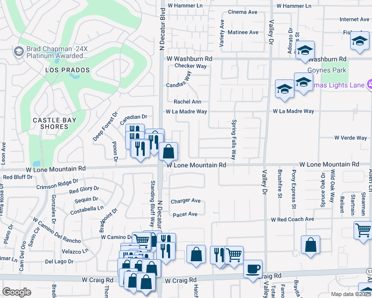 map of restaurants, bars, coffee shops, grocery stores, and more near 4717 Guma Way in North Las Vegas