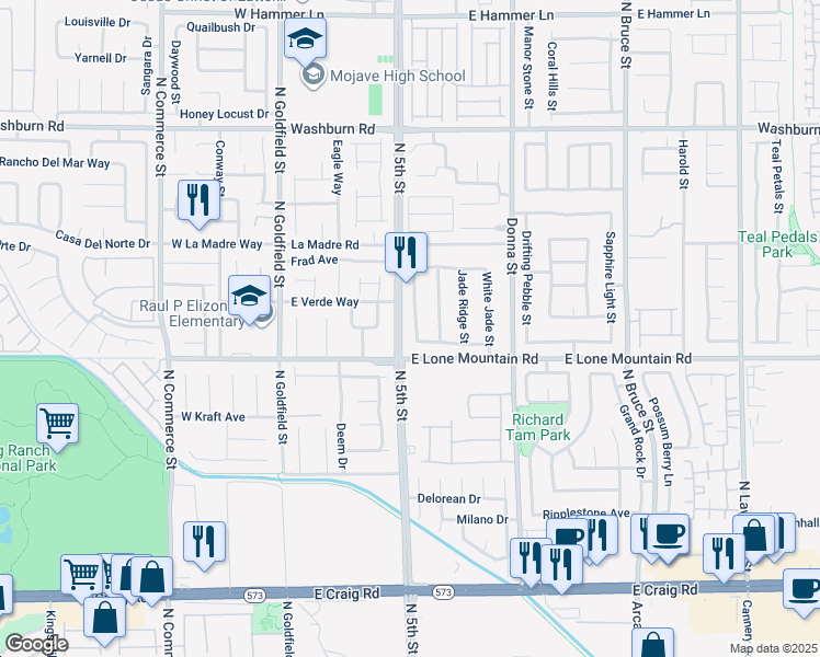 map of restaurants, bars, coffee shops, grocery stores, and more near 4823 Celsion Rock Street in North Las Vegas