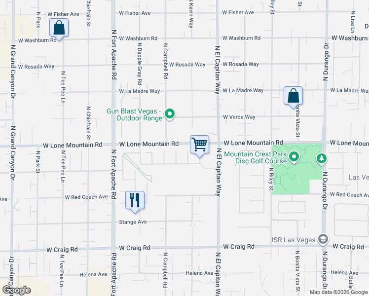 map of restaurants, bars, coffee shops, grocery stores, and more near 4772 Madrid Ridge Court in Las Vegas