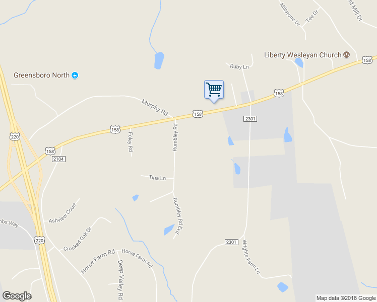 map of restaurants, bars, coffee shops, grocery stores, and more near 8440 Rumbley Road in Summerfield