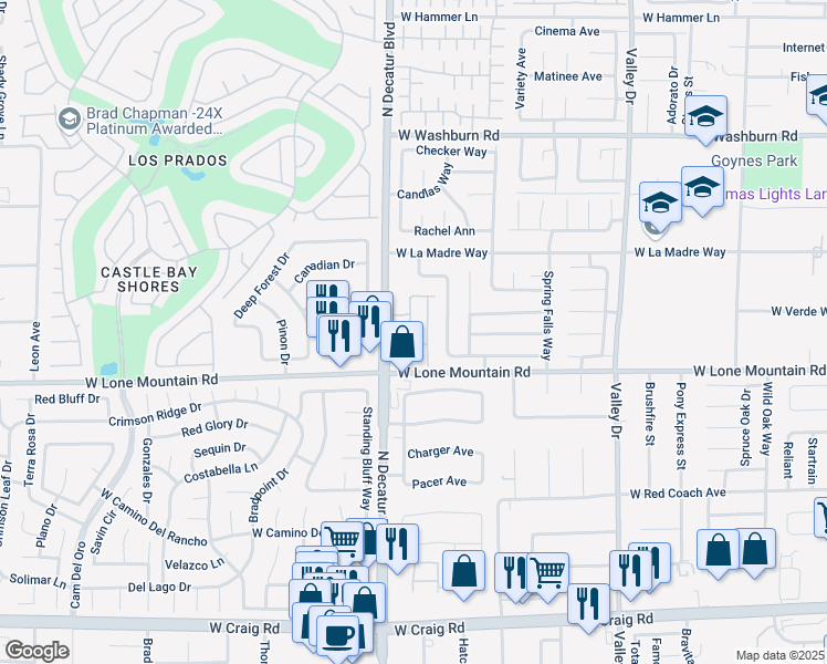 map of restaurants, bars, coffee shops, grocery stores, and more near 4717 Guma Way in North Las Vegas
