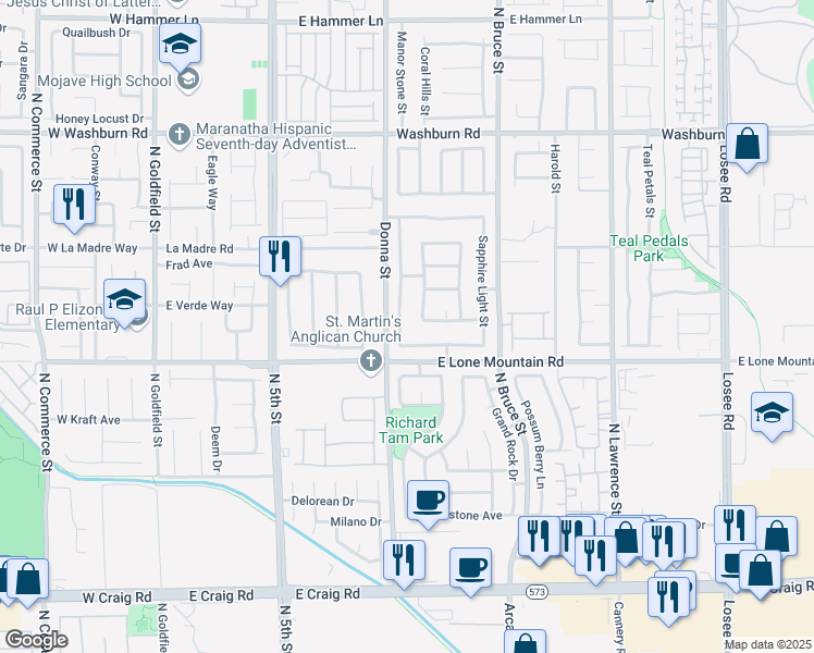 map of restaurants, bars, coffee shops, grocery stores, and more near 4834 Drifting Pebble Street in North Las Vegas
