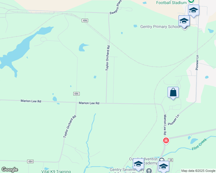 map of restaurants, bars, coffee shops, grocery stores, and more near 12797 Taylor Orchard Road in Gentry