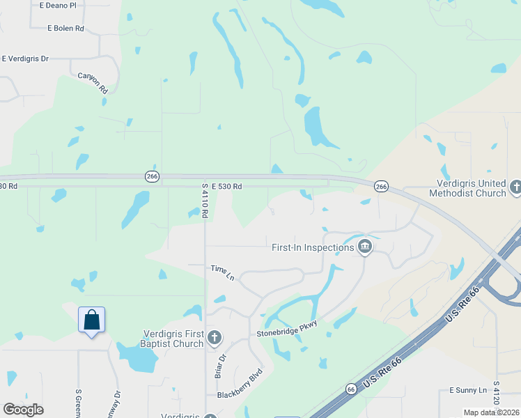 map of restaurants, bars, coffee shops, grocery stores, and more near 8124 East 530 Road in Claremore