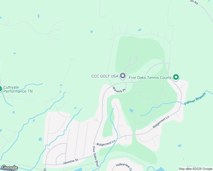 map of restaurants, bars, coffee shops, grocery stores, and more near 530 Five Oaks Boulevard in Lebanon